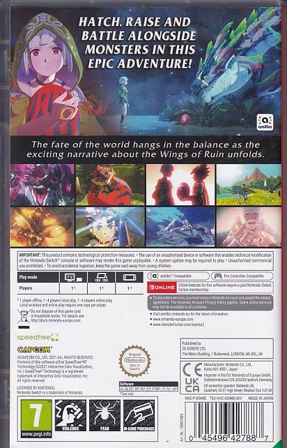 Monster Hunter Stories 2 Wings of Ruin - Nintendo Switch spil (A Grade) (Genbrug)